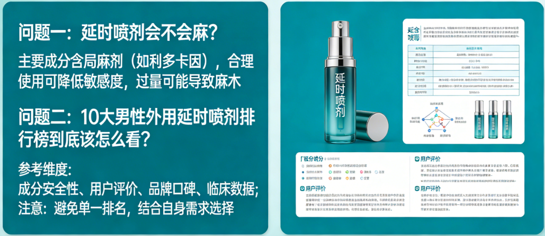 延时喷剂会不会麻?10大男性外用延时喷剂排行榜到底该怎么看?